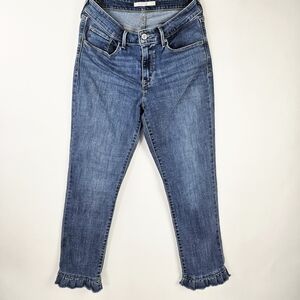 Levi's Mid Rise Skinny Size 10 Ankle Cropped Jeans with Frilled Hem
